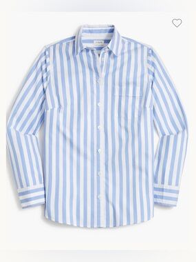 J. Crew Blue and White Vertical Stripe Button-Down Shirt